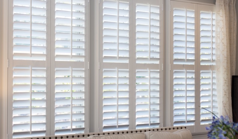 Faux wood plantation shutters in Honolulu